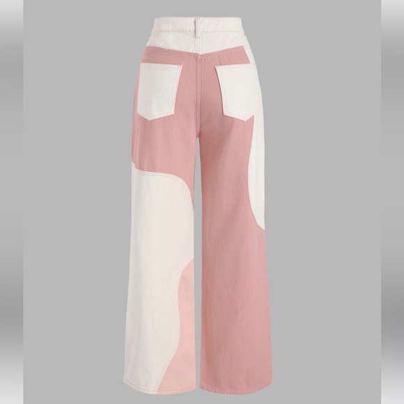 Abstract Color Block Pink Pants - Picture 4 of 6